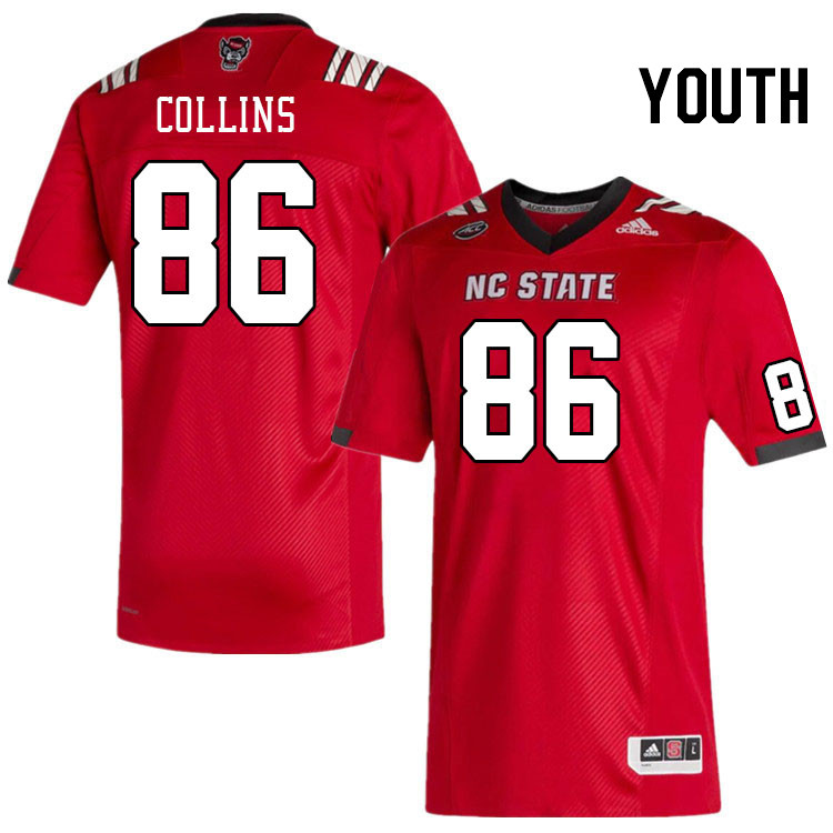 Youth #86 DJ Collins North Carolina State Wolfpacks College Football Jerseys Stitched-Red